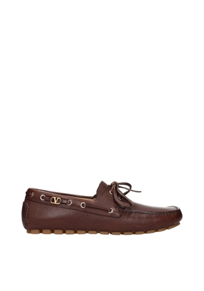 Brown Leather Slip-On Loafers - EU40/US7