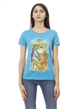 Trussardi Action Light-blue Cotton Tops & T-Shirt - XXL