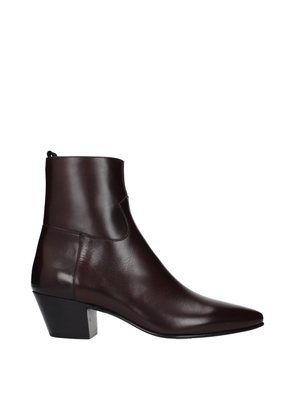 Celine Red Leather Ankle Boots - EU40/US7