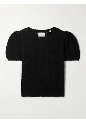 DÔEN - Carena Pointelle-knit Alpaca-blend Top - Black - xx small,x small,small,medium,large,x large