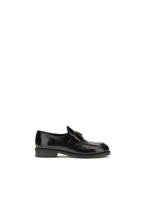 Prada Black Calf Leather Bos Taurus Slip-On Loafers - EU38.5/US8.5