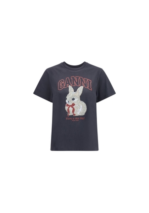 Ganni Black Cotton T-Shirt - L