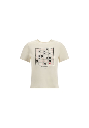 Max Mara Cream Cotton T-Shirt - M