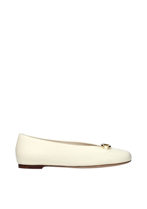 Valentino Garavani Beige Leather Ballet Flats - EU37/US7