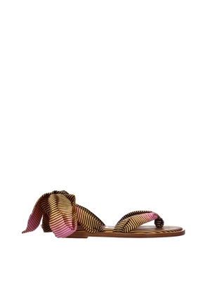 Christian Louboutin Multicolor Fabric Flip-Flop Sandals - EU37.5/US7.5