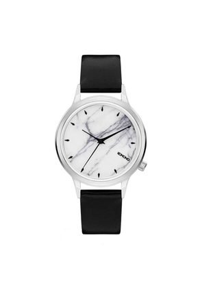 Komono Black Leather Dress Watch