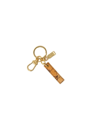Beige Leather Keychain