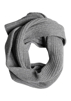 Dolce & Gabbana Gray Cashmere Knit Neck Wrap Shawl Scarf
