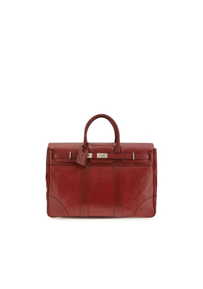 Brunello Cucinelli Bordeaux Calf Leather Bos Taurus Shoulder Bag