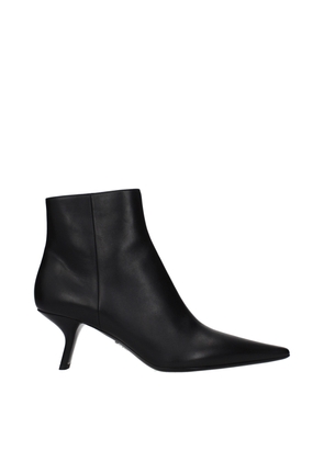 Prada Black Leather Ankle Boots - EU38/US8