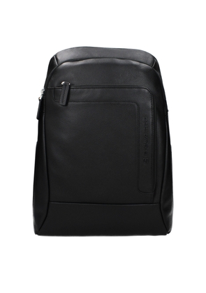 Piquadro Black Leather Backpack