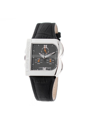 Laura Biagiotti Black Leather Dress Watch