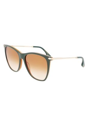 Victoria Beckham Green Acetate Sunglasses