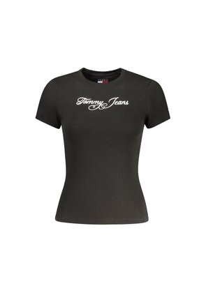 Tommy Hilfiger Black Cotton Women T-Shirt - S