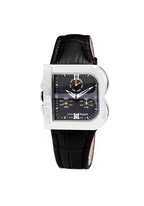 Laura Biagiotti Black Leather Dress Watch