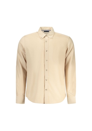 North Sails Beige Cotton Men Shirt - M