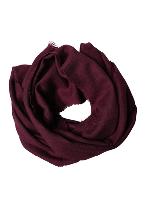 Dolce & Gabbana Maroon Cashmere Fringes Neck Wrap Shawl Scarf