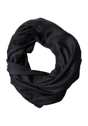 Dolce & Gabbana Black Lace Stole Silk NeckWrap Shawl Scarf