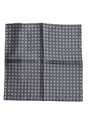 Dolce & Gabbana Blue Patterned Silk Square Handkerchief Scarf