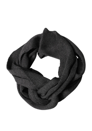 Dolce & Gabbana Black Cashmere Knit Neck Wrap Foulard Scarf