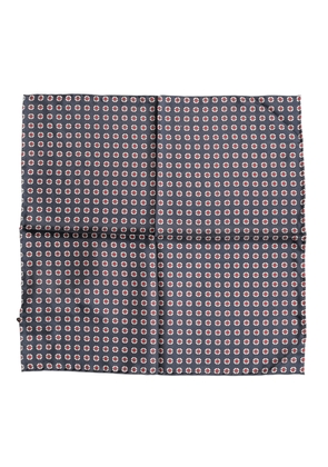 Dolce & Gabbana Blue Patterned Silk Square Handkerchief Scarf
