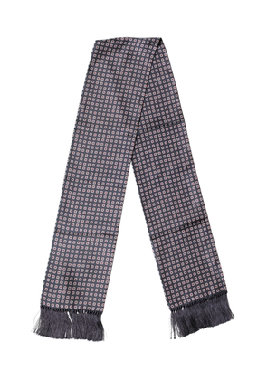 Dolce & Gabbana Black Patterned Fringes Neck Foulard Scarf