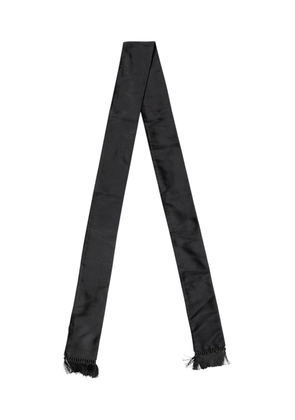 Dolce & Gabbana Black Silk Fringes Neck Wrap Foulard Scarf