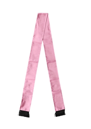 Dolce & Gabbana Pink Silk Fringes Neck Wrap Foulard Scarf