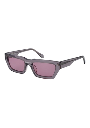 Replay Gray Plastic Sunglasses