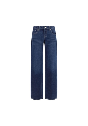 7FOR Blue Cotton Straight-Leg Jeans - 26