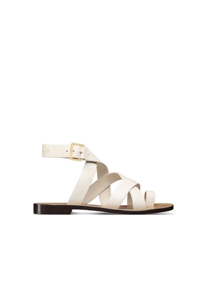 Dior White Calfskin Flat Sandals - EU38/US8