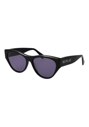 Replay Black Plastic Sunglasses