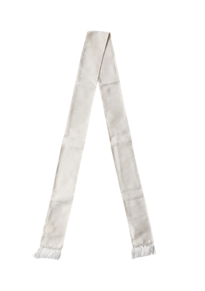 Dolce & Gabbana White Silk Fringes Neck Wrap Foulard  Scarf