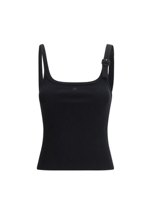 Courrèges Black Cotton Top - M