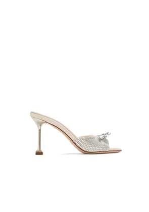 Miu Miu Silver Silk Mules - EU36/US6