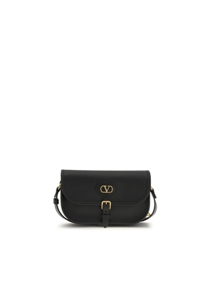 Valentino Garavani Black Calf Leather Bos Taurus Shoulder Bag