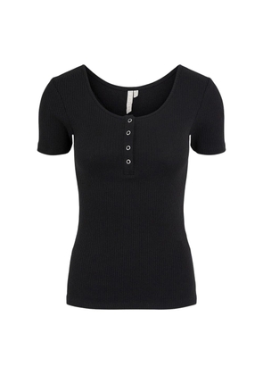 Pieces Black Cotton Top - XL