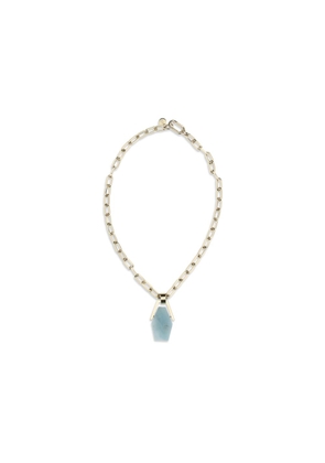 La Double J Light Blue Brass Necklace - One Size