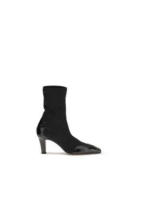 Paris Texas Black Calf Leather Bos Taurus Ankle Boots - EU40/US10