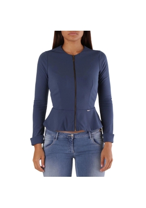 Met Blue Polyamide Full-Length Jacket - S