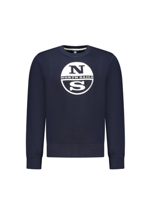 North Sails Blue Cotton Men Sweatshirt - S