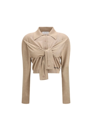 Marine Serre Beige Viscose Cardigan - L