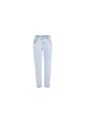 Yes Zee Light Blue Cotton Boyfriend Jeans - W32