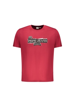 Pepe Jeans Red Cotton Men T-Shirt - S