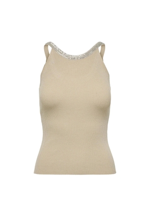 Only Beige Nylon  Elastane Tank Tops - M