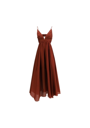 Zimmermann Bordeaux Silk Long Dress - 1