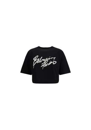 Balmain Black Cotton T-Shirt - L