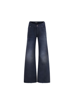 Balenciaga Blue Cotton Flared Jeans - W25