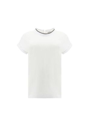 Brunello Cucinelli White Elastane T-Shirt - L