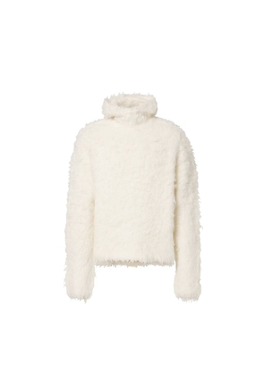 Acne Studios White Alpaca Leather Sweatshirt - XL